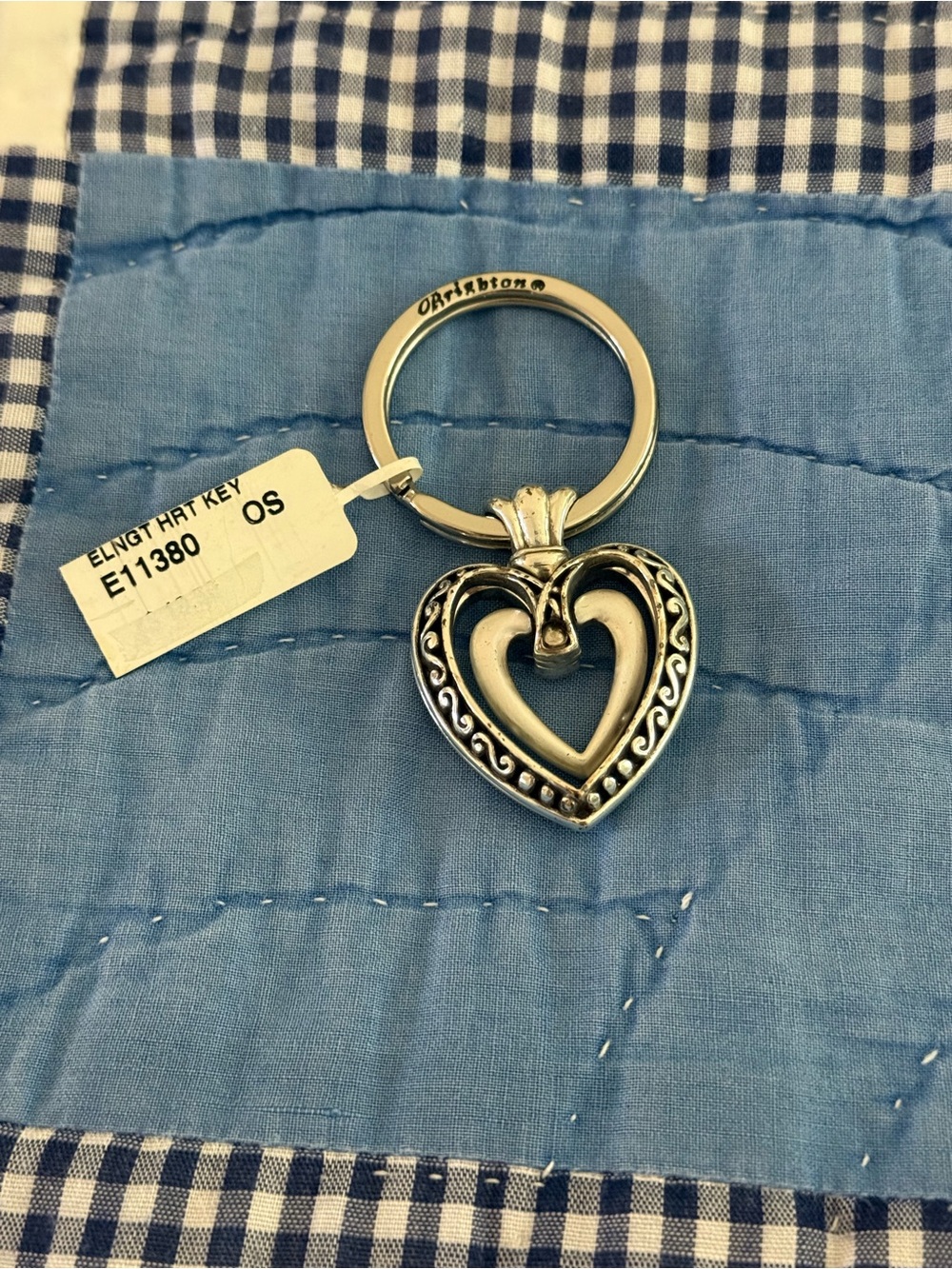 Brighton Silver-tone Filigree Heart Keyring